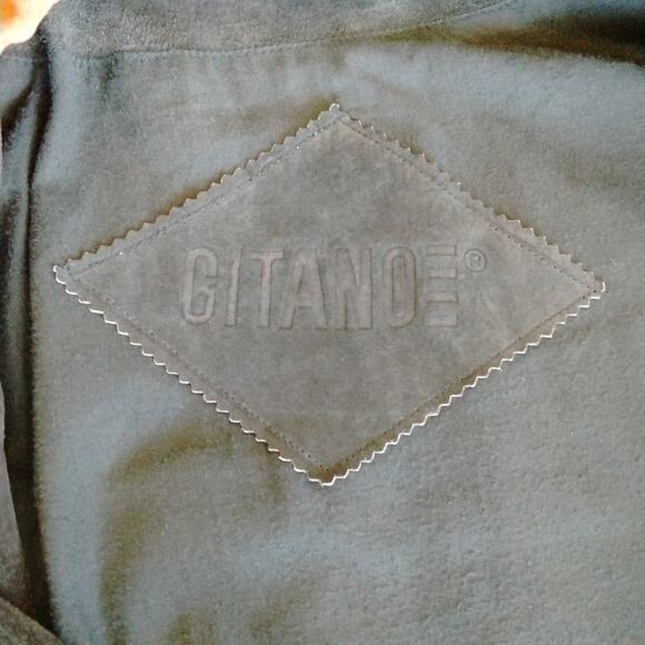 Gitano Mens Size Large Vintage Suede Leather Color Block 90's - Picture 5 of 6